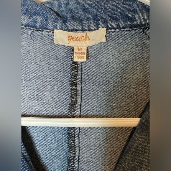 NWT Peach 6 Button Denim Dress, size Medium. - Picture 4 of 7